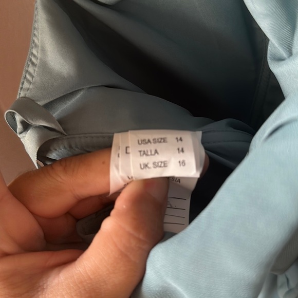 MORILEE BY MADELINE GARDNER Deep Sea Cold Shoulder Chiffon Bridesmaid Dress - Picture 13 of 16